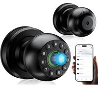 Ksaipx Smart Door Lock Pro - Ingresso senza chiave con impronte digitali/codice/chiave, durata oltre 100.000 cicli, blocco automatico e registri di accesso, controllo autonomo o app per camera da