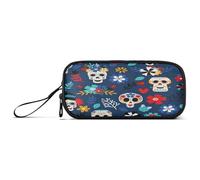 Ksajwzf Astuccio di grande capacità, con 3 scomparti, con scritta "Day of the Dead", per scuola, ragazza, ragazzo, adolescente, Multi, Zaino per la scuola