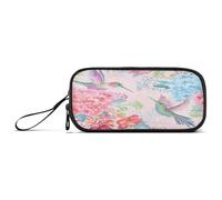 Ksajwzf Astuccio di grande capacità, con fiori tropicali, colibrì, 3 scomparti, portapenne, organizer per cancelleria, per scuola, ragazza, ragazzo, adolescente, Multi, Zaino per la scuola