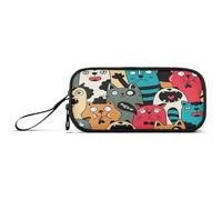 Ksajwzf Astuccio di grande capacità con gatto selvatico a 3 scomparti, portapenne, organizer per cancelleria, per scuola, ragazza, ragazzo, adolescente, Multi, Zaino per la scuola