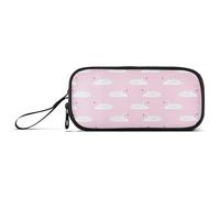 Ksajwzf Astuccio di grande capacità, con uccellino e cigno rosa, 3 scomparti, portapenne, organizer per cancelleria, per scuola, ragazza, ragazzo, adolescente, Multi, Zaino per la scuola