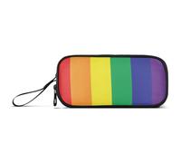 Ksajwzf Astuccio di grande capacità, motivo arcobaleno LGBT Pride, 3 scomparti, portapenne, organizer per cancelleria, per scuola, ragazza, ragazzo, adolescente, Multi, Zaino per la scuola
