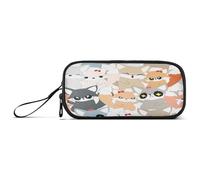 Ksajwzf Astuccio di grande capacità, motivo volpe, 3 scomparti, portapenne, organizer per cancelleria, per scuola, ragazza, ragazzo, adolescente, Multi, Zaino per la scuola