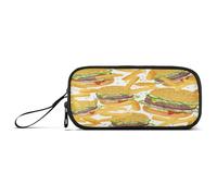 Ksajwzf Astuccio di grande capacità, per fast food, hamburger, 3 scomparti, portapenne, organizer per cancelleria, per scuola, ragazza, ragazzo, adolescente, Multi, Zaino per la scuola
