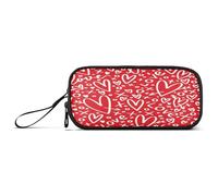 Ksajwzf Astuccio grande capacità San Valentino cuori rossi 3 scomparti portapenne astuccio organizer cancelleria borsa per la scuola ragazza ragazzo adolescente, Multi, Zaino per la scuola