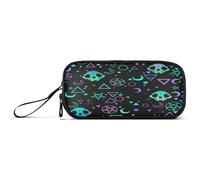 Ksajwzf Astuccio portamatite con 3 scomparti, con simboli magici e teschi, per studentessa, ragazza, ragazzo, adolescente, multicolore, multicolore, Cartella