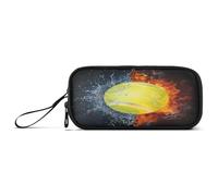 Ksajwzf Astuccio portapenne di grande capacità, con palla da tennis in acqua di fuoco, 3 scomparti, portapenne, organizer per cancelleria, per scuola, ragazza, ragazzo, adolescente, Multi, Zaino per