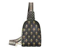 Ksajwzf Borsa a tracolla piccola con motivo floreale Fleur-de-lis, idea regalo per donne, alla moda, da donna, Multi