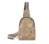 Ksajwzf Borsa a tracolla piccola con motivo mandala con fiori astratti, idea regalo per donne, alla moda, da donna, Multi