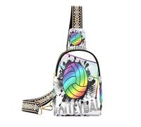 Ksajwzf Borsa a tracolla piccola per pallavolo sportivo, borsa a tracolla, idea regalo per donne, alla moda, da donna, Multi