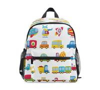 Ksajwzf Bright Planes - Zaino per bambini con treno e macchinine, per bambini dai 3 agli 8 anni in età prescolare, Multicolore