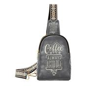 Ksajwzf Coffee is Always A Good Idea, piccola borsa a tracolla, idea regalo per donne, marsupio alla moda da donna, Multi