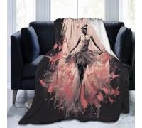Ksajwzf Coperta in flanella ultra morbida con ballerina danzante, per tutte le stagioni, decorativa, per viaggi, letto, sedia, auto, divano, camera da letto, 152 x 203 cm