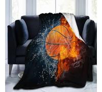 Ksajwzf Coperta in flanella ultra morbida con palla da basket, calda, per tutte le stagioni, sportiva, decorativa, in pile, per viaggi, letto, sedia, auto, divano, camera da letto, 152 x 203 cm
