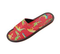 Ksajwzf Graziose pantofole a forma di lucertola, rana, geco, per donne e uomini, colore rosso, estive, da donna, con punta aperta, da viaggio, Multi, 43.5/44 EU