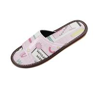 Ksajwzf Pantofole a forma di icone Web per donne e uomini, pantofole estive da donna a quadri rosa con punta aperta da viaggio, Multi, 38/39 EU