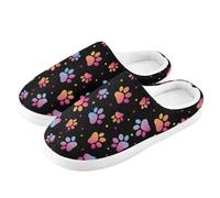 Ksajwzf Pantofole con stampa di zampa di cane per donne e uomini, impronte di animali, pantofole da casa da donna, pantofole per interni, scarpe da casa, camera da letto, scarpe da viaggio, Multi,
