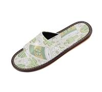 Ksajwzf Pantofole retrò St Patrick per donne e uomini, verde spuntino estate donna punta aperta viaggio casa pantofole, Multi, 36/37 EU