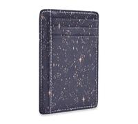 Ksajwzf Portafoglio sottile in pelle con porta carte di credito e fermasoldi, stile bohémien, blu, con blocco RFID, per donne e uomini, cielo cosmico magico