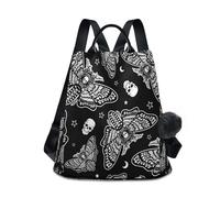 Ksajwzf Zaino esoterico da donna, con teschio e luna, antifurto, alla moda, borsa a tracolla Day Of The Dead, Multicolore