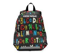 Ksajwzf Zaino per bambini con nome colorato dell'alfabeto per bambini dai 3 ai 6 anni, con lettera personalizzata per asilo e asilo, Multi