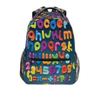 Ksajwzf Zaino per computer portatile con lettere dell'alfabeto per ragazze bambini ragazzi colorato bookbag elementare college viaggio escursionismo zaino con nome marca per uomini donne, Multicolore