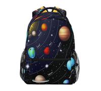 Ksajwzf Zaino per computer portatile, galassia sistema solare per ragazze bambini ragazzi nebulosa spazio bookbag scuola elementare college viaggio escursionismo zaino zaino con nome marca per uomini