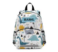 Ksajwzf Zaino personalizzato per bambini con nome carino dinosauro modello Bookbag per ragazzi e ragazze 3-6 anni, zaino personalizzato dinosauro asilo asilo zaino per scuola materna, Multi
