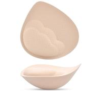 KSang Cuscinetti per reggiseno super spessi, per push-up, per migliorare il seno, aggiungere 1-2 coppe per abiti da donna, costumi da bagno, sport, Beige, C/D