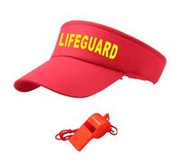 KSBBHDS 1 cappello rosso per bagnino, 1 pipa rossa, accessorio per bagnino, fischietto per bagnino, regalo per bagnino, accessorio per i vigili del fuoco per adulti, cappello dei pompieri