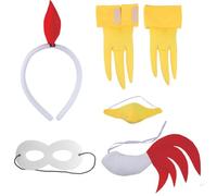 KSBBHDS 1 Fascia, 1 Naso, 2 Piedi di Pollo, 1 Coda E 1 Maschera, Costume da Gallo, Oggetti di Ruolo.