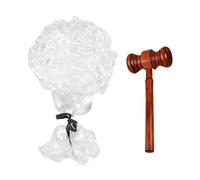 KSBBHDS 1 Parrucca E 1 Martello in Legno, Oggetti di Ruolo, Giocattoli per Bambini, Accessori per l'Abbigliamento del Giudice.