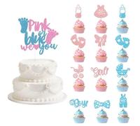 KSBBHDS 13 Pezzi di Inserti per La Carta per Torta, Forniture per Feste di Genere, Decorazioni per Torte, Divertenti Inserti di Carte Lucenti.