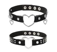 KSBBHDS 2 Pezzi di Collari d'Amore Neri, Collari in Stile Punk Gotico, Accessori di personalità alla Moda, Abbigliamento alla Moda E Accessori Coordinati.