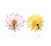 KSBBHDS 2 Pezzi di Spilla da Api Daisy, Spilla di Strass, Spilla Creativa, Ornamenti di Abbigliamento, Accessori per Abbigliamento.