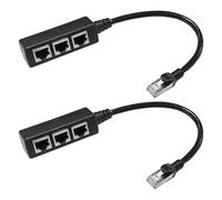 KSBBHDS 2 Pezzi Divisore Cavo Ethernet 45, 1 Connettore con 2 Separatori Femmina, Adattatore di Rete, Accessori per Linee Ethernet Comuni.