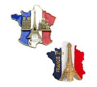 KSBBHDS 2 Pezzi Piastrelle A Tema Francese, Adesivi in Frigorifero Magnetico in Metallo, Decorazioni per La Casa, Magneti Tridimensionali Creativi.