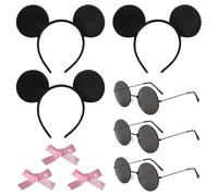 KSBBHDS 3 Pezzi Banche per Le Orecchie del Mouse, 3 Occhiali, Clip per Capelli A 3 Pezzi, Abiti Carini, Oggetti di Scena Creativi, Accessori per Capelli per Feste Performance.