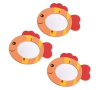 KSBBHDS 3 Pezzi di Specchio A Forma di Pesce in Schiuma, Specchio da Bagno Creativo, Cartone Animato per Bambini, Oggetti di Scena Educativi Interattivi.