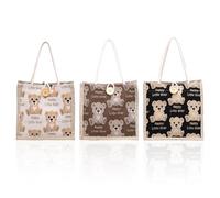 KSBBHDS 3 Pezzi Tote Bag Dell'Orso Cartone Animato, Borsa da Stoccaggio, Sacchetto Regalo, Borsa di Grande capacità.