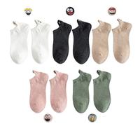 KSBBHDS 5 paia di calzini da ginnastica da donna, calzini personalizzati per il viso, calzini divertenti da donna, calzini creativi divertenti per donne (nero, bianco, rosa, cachi, verde erba), nero,