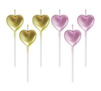 KSBBHDS 6 Pezzi di Candele d'Amore, Candele di Compleanno Carine, Decorazioni per Torte, Decorazioni per Torte, Forniture per Feste di Compleanno.