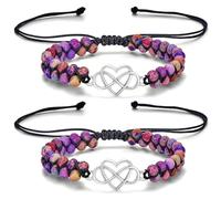 KSBBHDS Braccialetti d'Amore da 2 Pezzi, Forma A Cordone di Perle A Doppio Strato, Squisito Design di Abbellimenti di Fascino, Accessori di Moda.