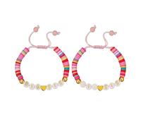 KSBBHDS Braccialetti in Ceramica Morbida da 2 Pezzi, Braccialetti Dell'Amicizia Bohémien, Squisiti Gioielli Tessuti A Mano, Adatti per Le Sorelle da Indossare, Regali.