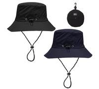 KSBBHDS Confezione da 2 Cappelli da Pesca per Uomo, Cappelli da Sole per Donna, Cappelli da Pesca, Cappelli da Sole, Cappelli con Protezione UV (Blu Navy, Nero)