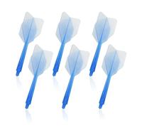 KSBBHDS Fusto per freccette, 6 pezzi, fusto per freccette alato, blu trasparente, accessorio per freccette monopezzo, partenza filettata 2Ba, per freccette stabili