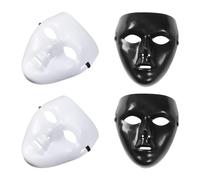 KSBBHDS Maschera da 4 pezzi, maschera in maschera, maschera di carnevale, maschera per il viso, accessorio di scena, maschera per mascheratura, accessorio di scena (nero, bianco)