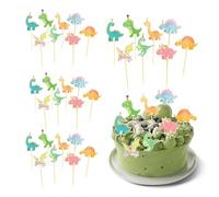 KSBBHDS Set di 32 decorazioni per torta dinosauro per decorare feste a tema animale