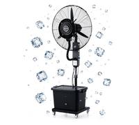 KSDBGVF Ventilatore Nebulizzatore A Piantana con Serbatoio Da 42l Ventilatore Raffreddante con Serbatoio d'Acqua, 3 Velocità, Regolabile in Altezza, Adatto per Giardino, Terrazzo, Bar, Ristoranti