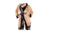 KSDEQM Giacca Sexy Trasparente in Lattice di Gomma al 100% con Cintura Nera, XS